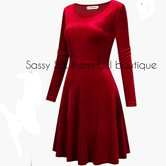 ⭐🆕Wine red velvet dress - Picture 4 of 7